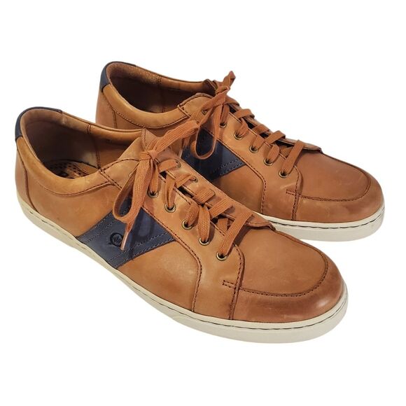 Born Mens Leather Baum Sneakers Size 13 Neutral - Picture 1 of 13